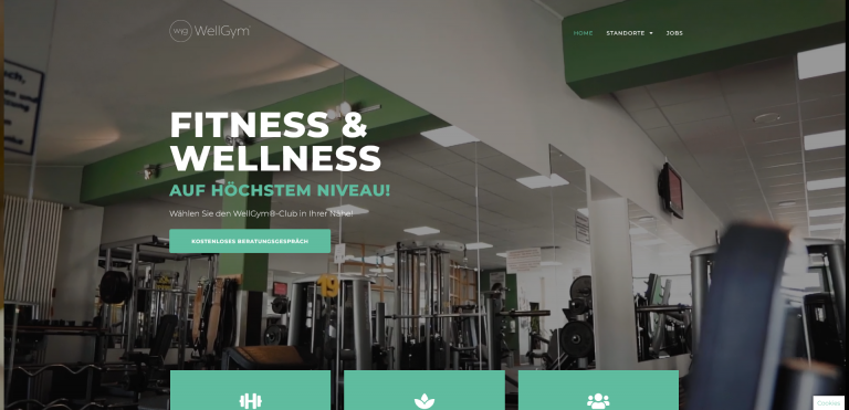 WellGym - Webseite Home-Page