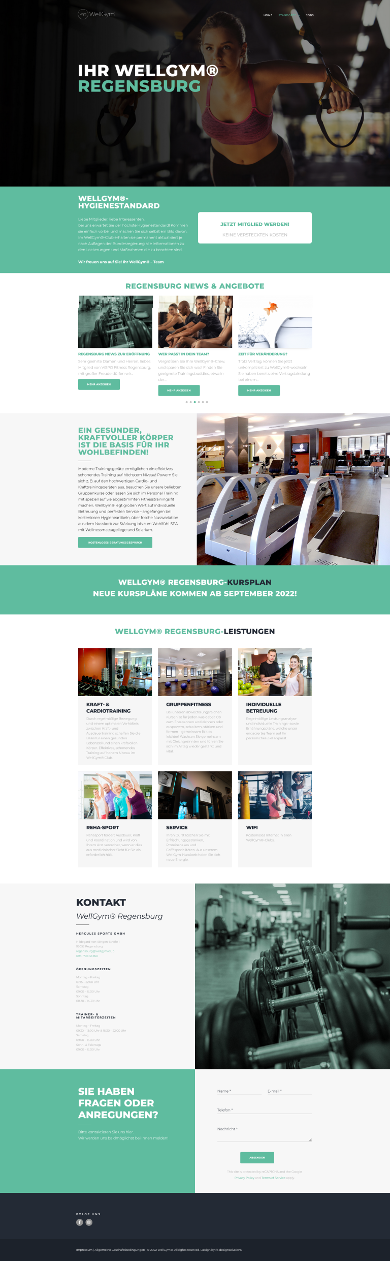 WellGym - Webseite Full-Page