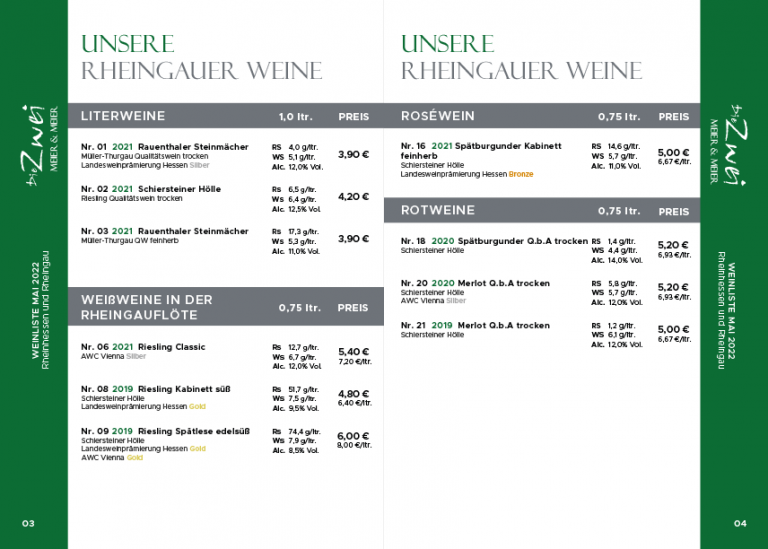 DieZwei - Weinkarte Beispielseite 2