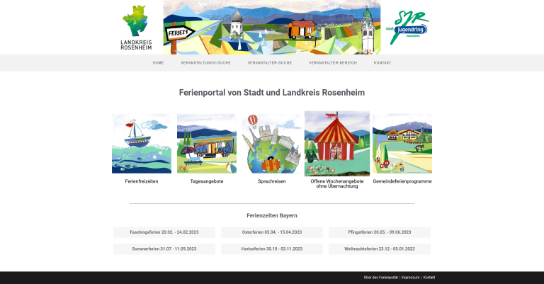 Ferienportal - Webseite Home-Page